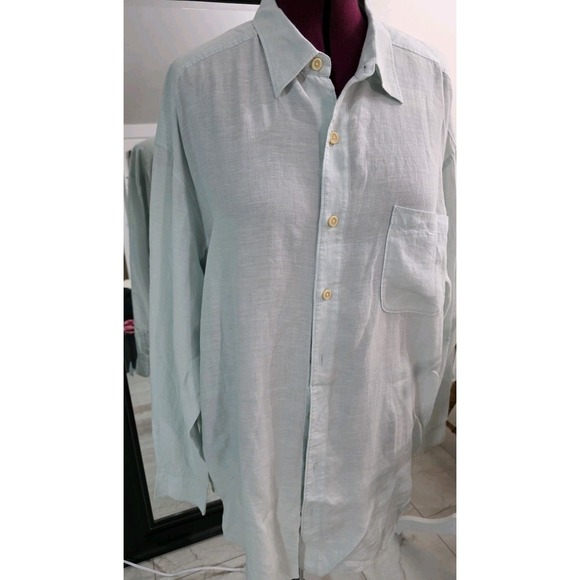 Tommy Bahama Other - Tommy Bahama Relax 2X 100% Linen Shirt Light Blue Big Tall Long Sleeve Button Up